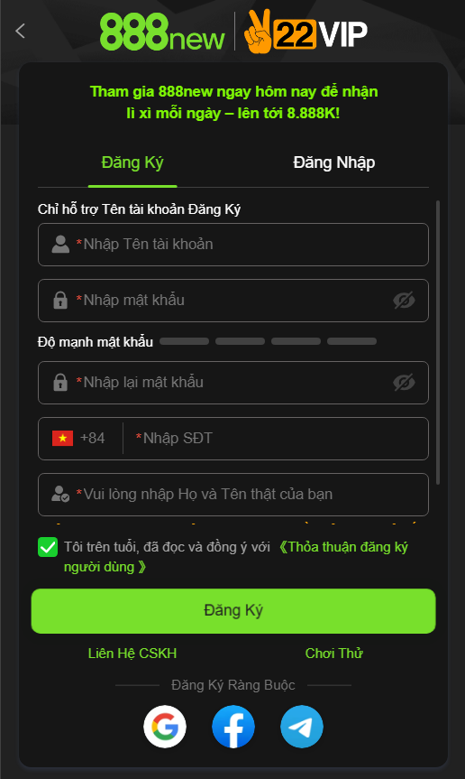 Quy trình tham gia giải trí đổi thưởng siêu chuẩn tại 888new